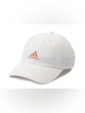 Adidas White Cap with Rose Gold Logo Embroidery